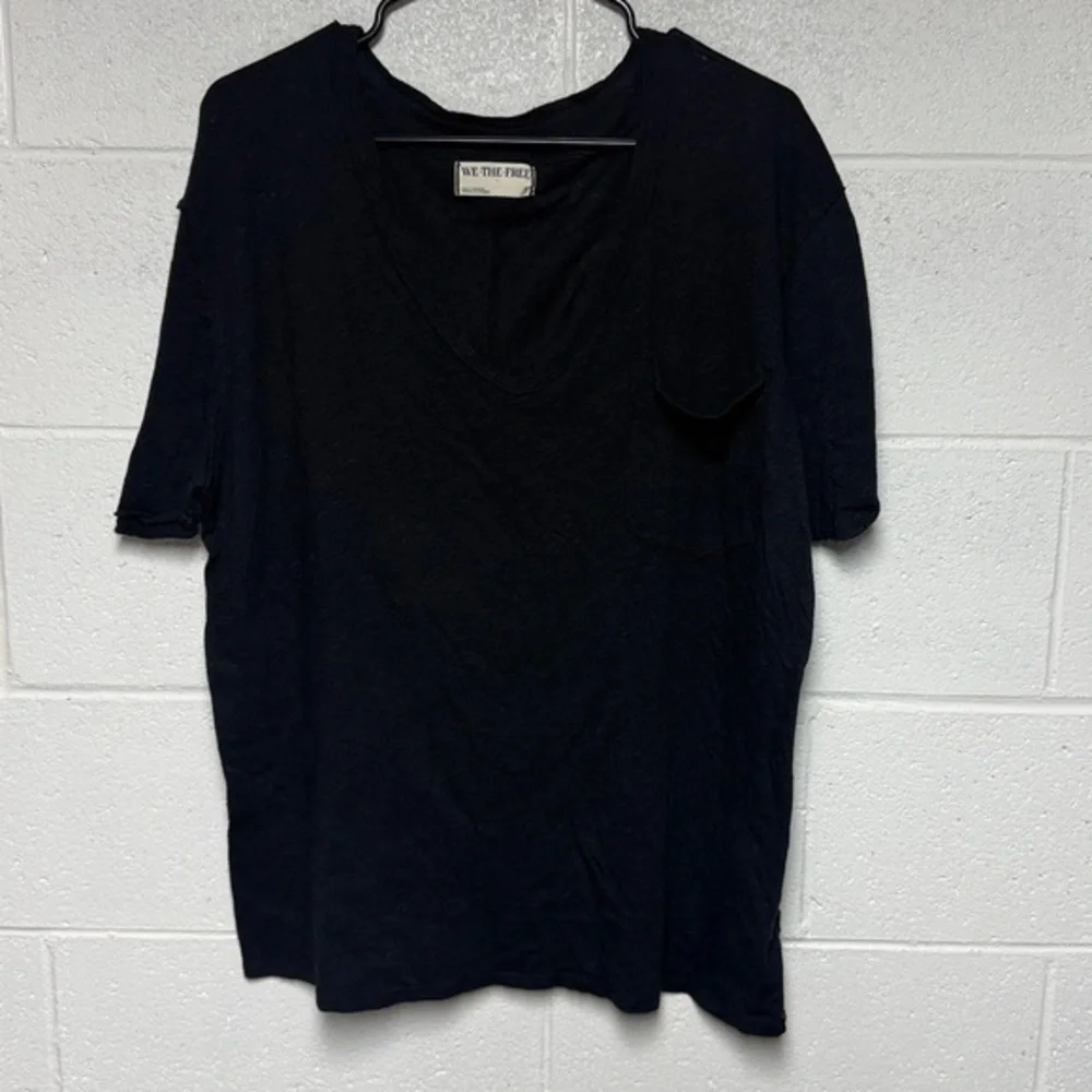 Free People We The after Black Short Sleeve Top